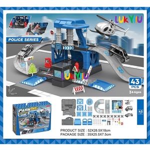 Police Station Parking Toy Set